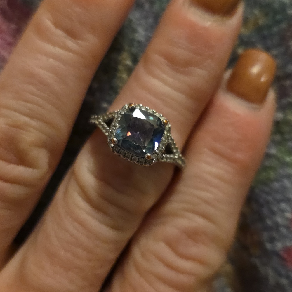 Dazzling Silver and Blue Women's Ring